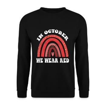 Rainbow Ribbon Week Awareness In October Wear Red - Unisex Pullover - Schwarz - Vorne - Alina (178cm) & Michal (187cm)