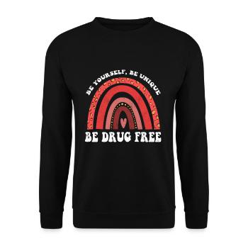 Unique Rainbow Ribbon Week Awareness Wear Red - Unisex Pullover - Schwarz - Vorne - Alina (178cm) & Michal (187cm)