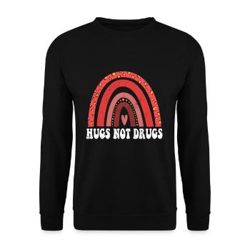 Kind Hugs Rainbow Ribbon Week Awareness Wear Red - Unisex Pullover - Schwarz - Vorne - Alina (178cm) & Michal (187cm)