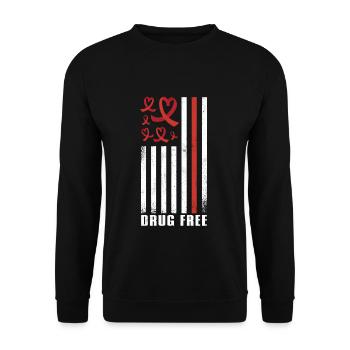 Red Flag Ribbon Heart Week Pill Red Awareness - Unisex Pullover - Schwarz - Vorne - Alina (178cm) & Michal (187cm)