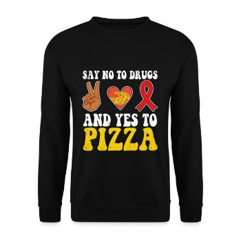 Peace Ribbon Week Awareness Yes Pizza Wear Red - Unisex Pullover - Schwarz - Vorne - Alina (178cm) & Michal (187cm)