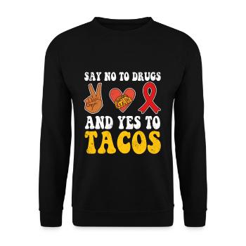 Peace Ribbon Week Awareness Yes Taco Wear Red - Unisex Pullover - Schwarz - Vorne - Alina (178cm) & Michal (187cm)