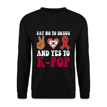 Peace Ribbon Week Awareness Yes K Pop Wear Red - Unisex Pullover - Schwarz - Vorne - Alina (178cm) & Michal (187cm)