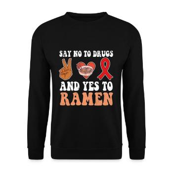 Peace Ribbon Week Awareness Yes Ramen Wear Red - Unisex Pullover - Schwarz - Vorne - Alina (178cm) & Michal (187cm)