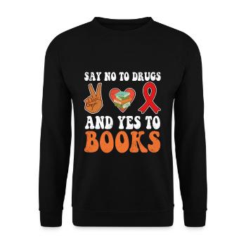 Peace Ribbon Week Awareness Yes Books Wear Red - Unisex Pullover - Schwarz - Vorne - Alina (178cm) & Michal (187cm)