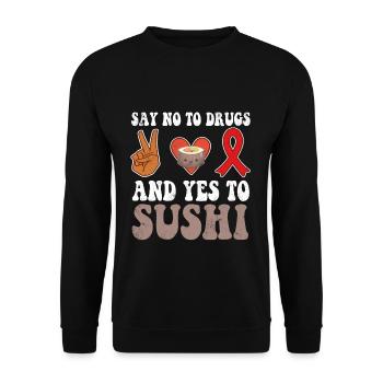 Peace Ribbon Week Awareness Yes Sushi Wear Red - Unisex Pullover - Schwarz - Vorne - Alina (178cm) & Michal (187cm)
