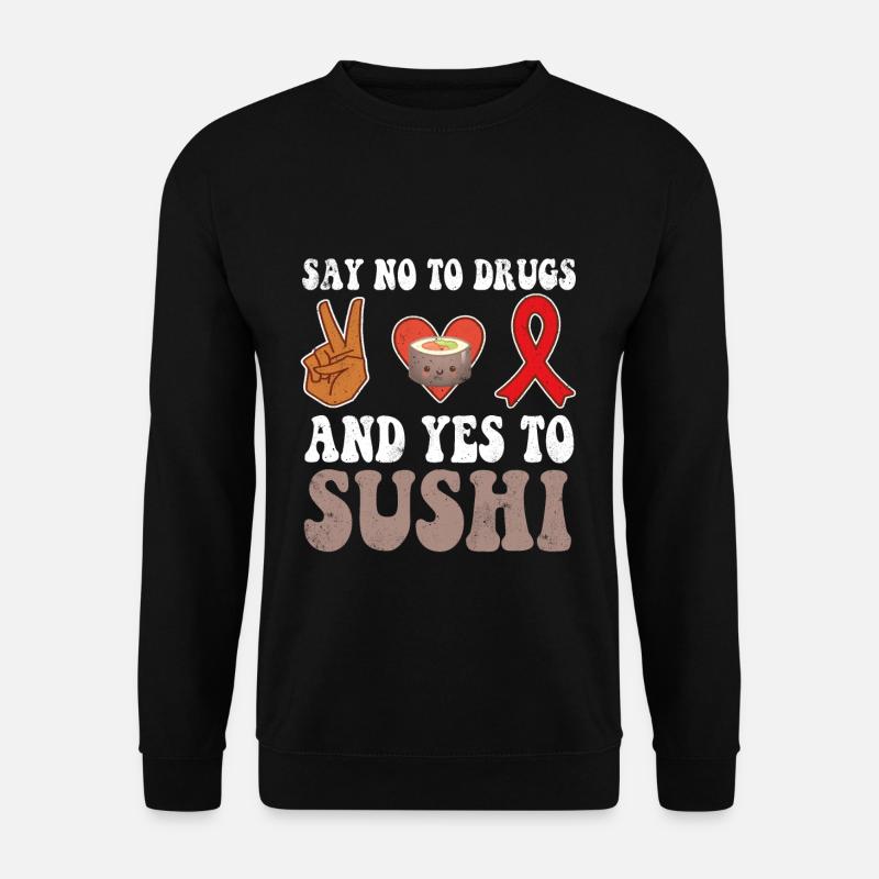 Peace Ribbon Week Awareness Yes Sushi Wear Red - Unisex Pullover - Schwarz