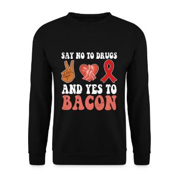 Peace Ribbon Week Awareness Yes Bacon Wear Red - Unisex Pullover - Schwarz - Vorne - Alina (178cm) & Michal (187cm)