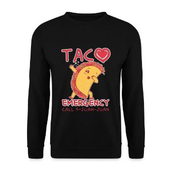 Mignon Kawaii Heart Dab Dabbing Taco Call - Sweat-shirt Unisexe - noir - Devant - Alina (178cm) & Michal (187cm)
