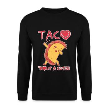 Talk Cute Kawaii Heart Dab Dabbing Taco - Unisex Sweatshirt - black - Front - Alina (178cm) & Michal (187cm)