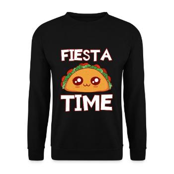 Mexico Party Cute Kawaii Face Anime Taco - Unisex Pullover - Schwarz - Vorne - Alina (178cm) & Michal (187cm)
