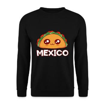 Mexico Cute Kawaii Face Anime Taco - Unisex Pullover - Schwarz - Vorne - Alina (178cm) & Michal (187cm)