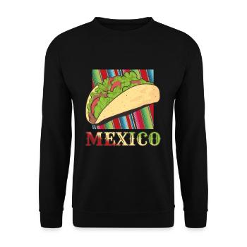 Retro Vintage Mexican Food Mexico Taco - Unisex Pullover - Schwarz - Vorne - Alina (178cm) & Michal (187cm)