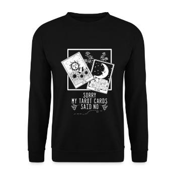 Gothic Moon Sun Tarot Card Said No Halloween - Unisex Pullover - Schwarz - Vorne - Alina (178cm) & Michal (187cm)