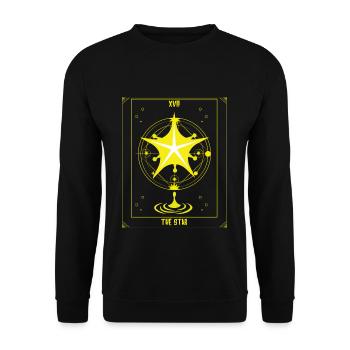 Occult Vintage Tarot Stars Creepy Witch Halloween - Unisex Pullover - Schwarz - Vorne - Alina (178cm) & Michal (187cm)