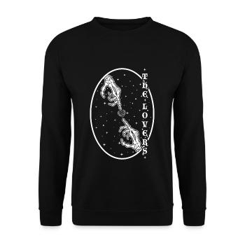 Occult Vintage Tarot Lovers Hand Halloween - Unisex Pullover - Schwarz - Vorne - Alina (178cm) & Michal (187cm)