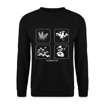 Occult Art Goblincore Plants Gothic Halloween - Unisex Pullover - Schwarz - Vorne - Alina (178cm) & Michal (187cm)