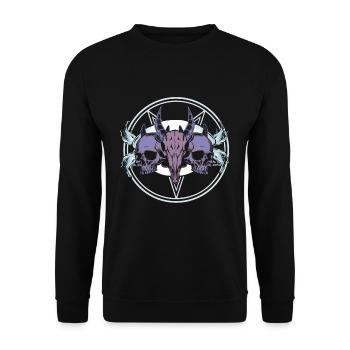 Occult Satanic Wendigo Bone Gothic Halloween - Unisex Pullover - Schwarz - Vorne - Alina (178cm) & Michal (187cm)