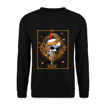Occult Vintage Tarot Bone Snake Creepy Halloween - Unisex Pullover - Schwarz - Vorne - Alina (178cm) & Michal (187cm)