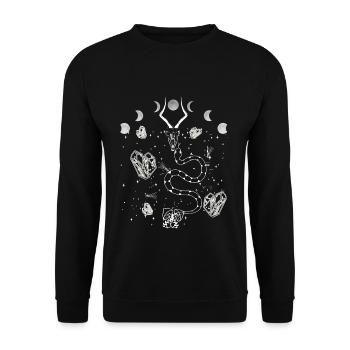 Occult Vintage Tarot Stars Goblincore Halloween - Unisex Pullover - Schwarz - Vorne - Alina (178cm) & Michal (187cm)