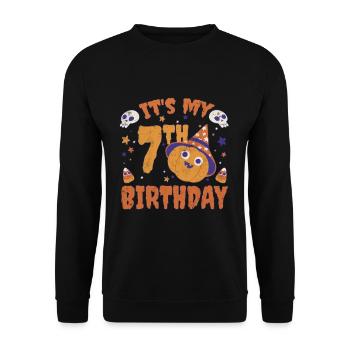 Halloween Cute Pumpkin Trick Treat Naissance Âge 7 - Sweat-shirt Unisexe - noir - Devant - Alina (178cm) & Michal (187cm)