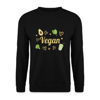 Avocat Cœur Légume Végétarien Végétalien - Sweat-shirt Unisexe - noir - Devant - Alina (178cm) & Michal (187cm)