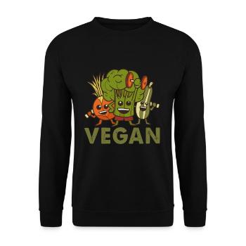 Excercise Vegetable Vegetarian Vegan - Unisex Pullover - Schwarz - Vorne - Alina (178cm) & Michal (187cm)
