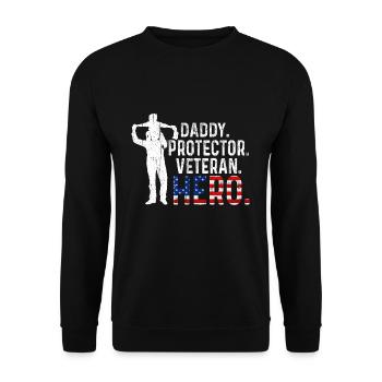 Hero Daddy USA Journée des vétérans américains fiers - Sweat-shirt Unisexe - noir - Devant - Alina (178cm) & Michal (187cm)