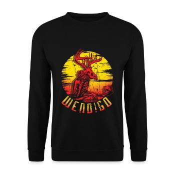 Wendigo Folk Creature Halloween Cryptid - Sweat-shirt Unisexe - noir - Devant - Alina (178cm) & Michal (187cm)
