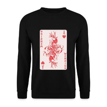 Folk Creature Wendigo Card Halloween Cryptid - Unisex Sweatshirt - black - Front - Alina (178cm) & Michal (187cm)