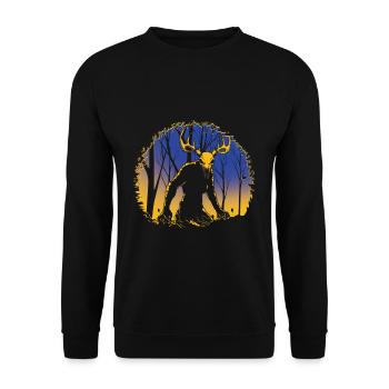 Wendigo Folk Creature Forest Cryptid Halloween - Sweat-shirt Unisexe - noir - Devant - Alina (178cm) & Michal (187cm)