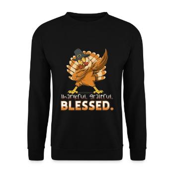 Bienheureux Dab Dabbing Turquie Thanksgiving - Sweat-shirt Unisexe - noir - Devant - Alina (178cm) & Michal (187cm)