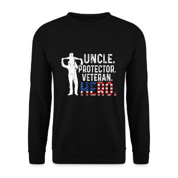 Hero Uncle USA Journée des vétérans américains fiers - Sweat-shirt Unisexe - noir - Devant - Alina (178cm) & Michal (187cm)