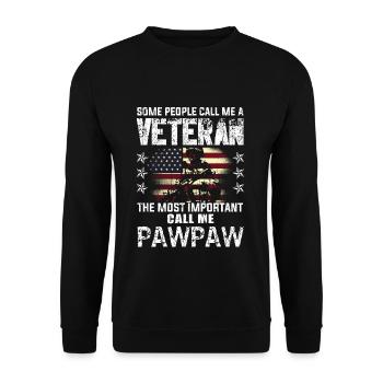Appel important Pa Grand-père américain fiers vétérans - Sweat-shirt Unisexe - noir - Devant - Alina (178cm) & Michal (187cm)