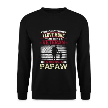 Love Being Dad Grandpa American Proud Veterans Day - Unisex Pullover - Schwarz - Vorne - Alina (178cm) & Michal (187cm)