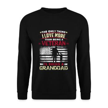 Love Being Granddad American Proud Veterans Day - Unisex Pullover - Schwarz - Vorne - Alina (178cm) & Michal (187cm)