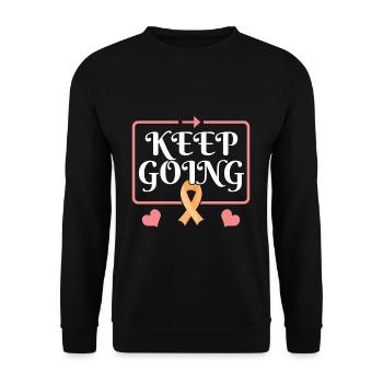 Keep Pink October Breast Cancer Awareness - Unisex Pullover - Schwarz - Vorne - Alina (178cm) & Michal (187cm)