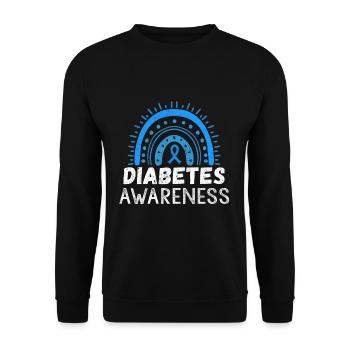 Mois bleu de la sensibilisation au diabète de novembre - Sweat-shirt Unisexe - noir - Devant - Alina (178cm) & Michal (187cm)