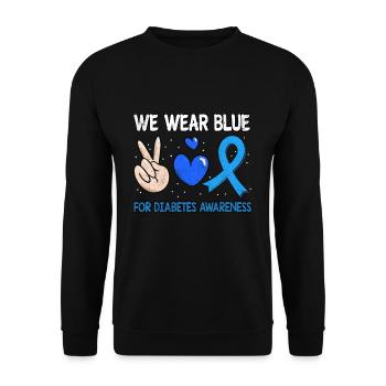 Love In November Blue Diabetes Awareness Month - Unisex Pullover - Schwarz - Vorne - Alina (178cm) & Michal (187cm)