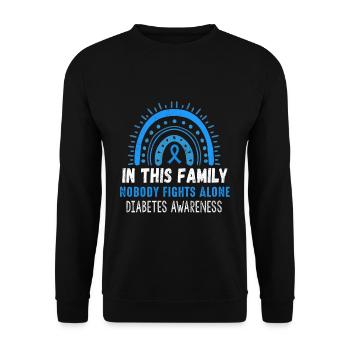 Rainbow Blue November Diabetes Awareness Family - Unisex Sweatshirt - black - Front - Alina (178cm) & Michal (187cm)