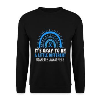 It's Okay Rainbow Blue November Diabetes Awareness - Unisex Pullover - Schwarz - Vorne - Alina (178cm) & Michal (187cm)
