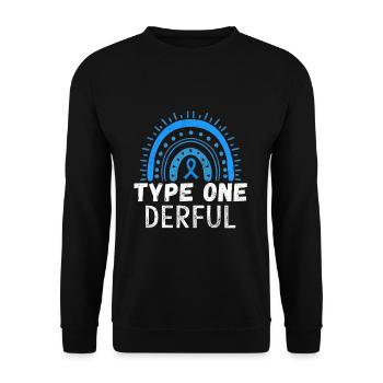 Blue November Type 1 Diabetes Awareness Month - Unisex Pullover - Schwarz - Vorne - Alina (178cm) & Michal (187cm)