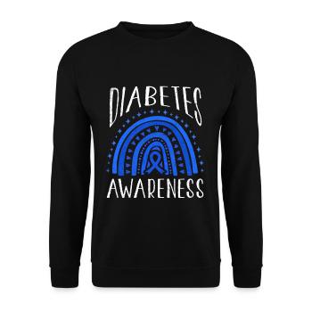 Rainbow Diabetes Awareness Blue Support November - Unisex Pullover - Schwarz - Vorne - Alina (178cm) & Michal (187cm)