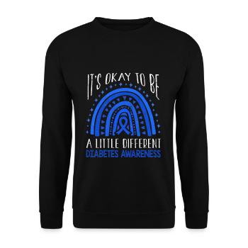 It's Okay Rainbow Diabetes Awareness Blue November - Unisex Pullover - Schwarz - Vorne - Alina (178cm) & Michal (187cm)
