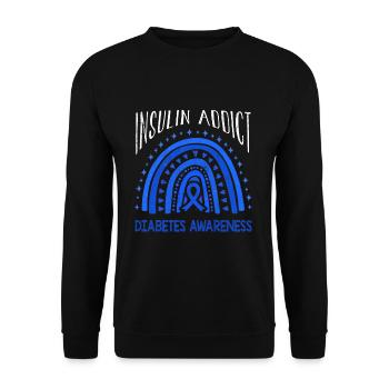 Insulin Rainbow Diabetes Awareness Blue November - Unisex Pullover - Schwarz - Vorne - Alina (178cm) & Michal (187cm)