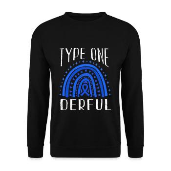 Rainbow Type 1 Diabetes Awareness Blue November - Unisex Pullover - Schwarz - Vorne - Alina (178cm) & Michal (187cm)