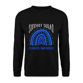 Support Rainbow Diabetes Awareness Blue November - Unisex Pullover - Schwarz - Vorne - Alina (178cm) & Michal (187cm)