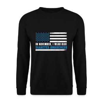 Flag I Wear November Diabetes Awareness Month - Unisex Pullover - Schwarz - Vorne - Alina (178cm) & Michal (187cm)