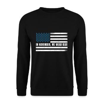 Flag Blue November Diabetes Awareness Month - Unisex Pullover - Schwarz - Vorne - Alina (178cm) & Michal (187cm)