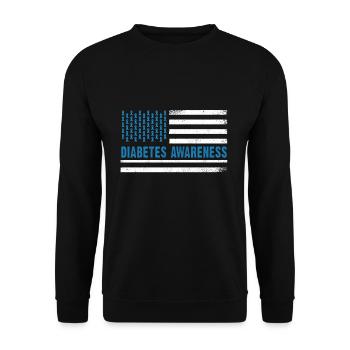 Flag Novembre Mois de la sensibilisation au diabète - Sweat-shirt Unisexe - noir - Devant - Alina (178cm) & Michal (187cm)